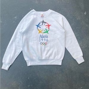 90s Atlanta Olympics 1996 white rainbow crewneck